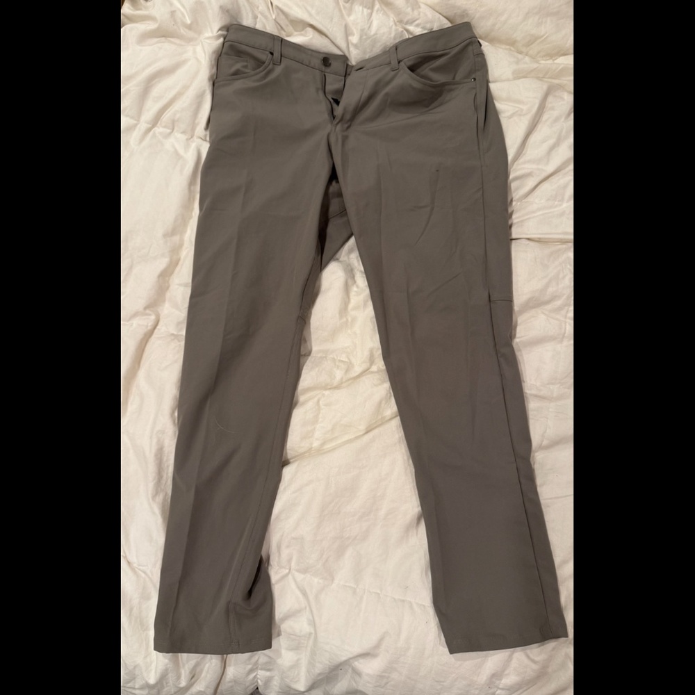 Lululemon ABC Men Pants Warpstreme Straight Leg Classic Fit Carbon Dust 36x34